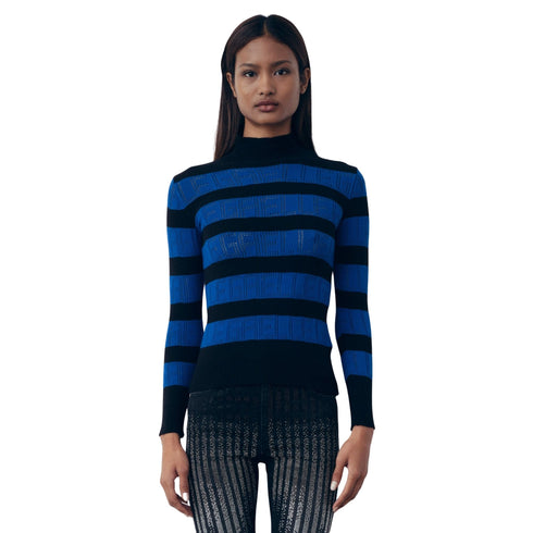 Gaelle Maglia Maglia Donna con motivo logato traforato Bluette nero A23-GAELLEGBDP19578-BLUETTENERO-1 - Francavilla Moda